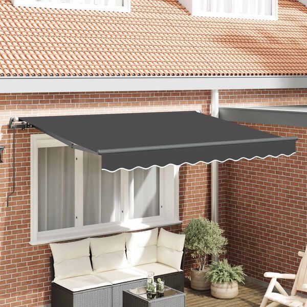 vidaXL Cortina Retractabilă Manual Antracit 250 x 200 cm țesătură