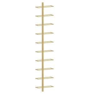 vidaXL Suport sticle de vin, de perete, 10 sticle, auriu, metal