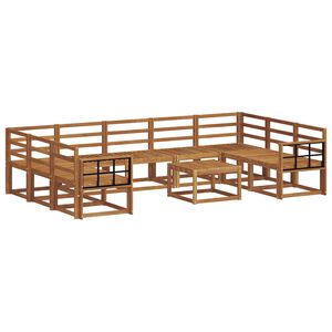 vidaXL Set de canapele de exterior 10 pcs natural Lemn Solid de Acacia
