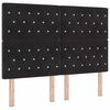 vidaXL Tăblie LED cu benzi LED cu headboard Negru 160 cm Catifea