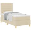 vidaXL Pat cu arcuri cu headboard Crem 90 x 200 cm țesătură
