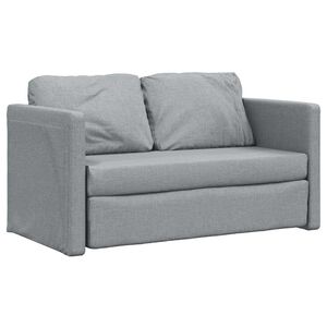 vidaXL Canapea extensibilă 2 &icirc;n 1, gri deschis, 112x174x55 cm, textil