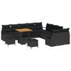 vidaXL Set de canapele pentru grădină cu pernă 13 pcs Negru