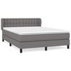 vidaXL Pat box spring cu saltea, gri &icirc;nchis, 140x200 cm, textil