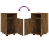 vidaXL Dulap lateral cu roți stejar afumat 33x38x60 cm lemn prelucrat