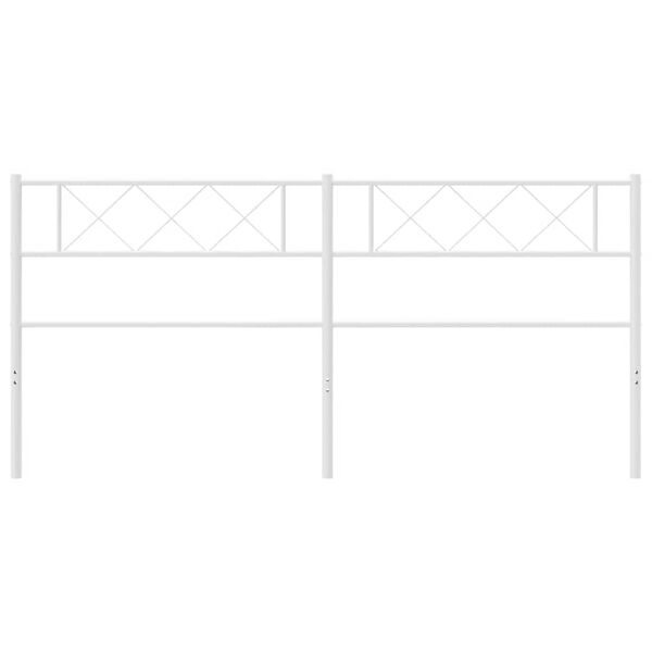 vidaXL Tăblie de pat de schimb metalică, alb, 180 cm