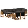 vidaXL Set de canapele de exterior cu pernă 9 pcs Natural și Negru