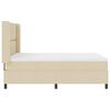 vidaXL Pat cu arcuri cu saltea cu headboard Crem 200 x 160 cm țesătură
