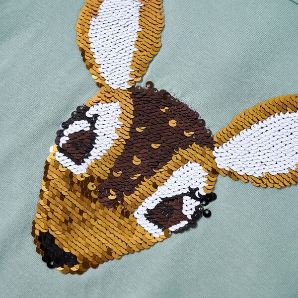 Tricou copii cu m&acirc;neci lungi verde mentă mediu 104