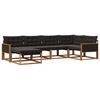 vidaXL Set de canapele de exterior 6 buc. Natural și Negru