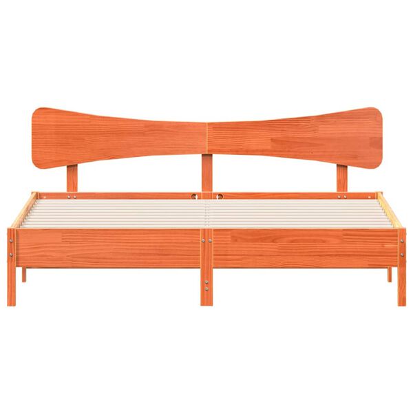 vidaXL Cadru pat fără saltea, maro ceruit, 160x200 cm, lemn masiv pin