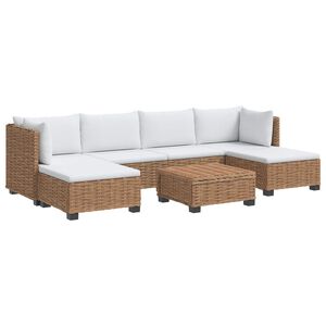 vidaXL 7 buc. Set de lounge din ratan cu perne GENDT Ratan Natural