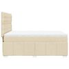 vidaXL Pat box spring cu saltea, crem, 160x200 cm, material textil
