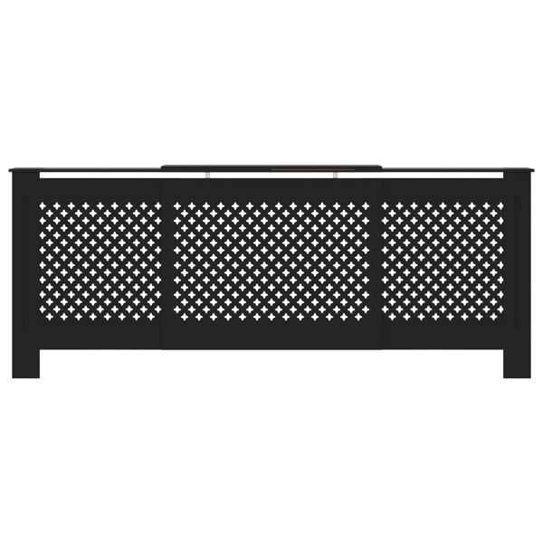 vidaXL Mască pentru calorifer, negru, 205 cm, MDF