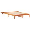 vidaXL Cadru de pat cu mese laterale Maroniu cerat 140 x 210 cm
