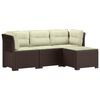 vidaXL Sofa de Grădină 4-Locuri cu Perne Aspect Ratan PP Maro