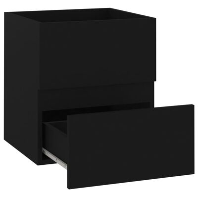 vidaXL Set mobilier de baie, negru, lemn prelucrat