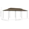 vidaXL Pavilion, gri taupe, 600 x 298 x 270 cm, 180 g/m²