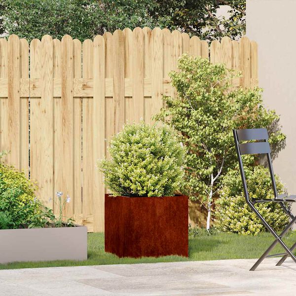 vidaXL Jardinieră Rusty 40x40x40 cm Oțel pentru intemperii