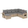 vidaXL Set canapele de grădină, 7 piese, cu perne, bej, poliratan