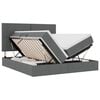 vidaXL Pat cu storage cu headboard Gri &icirc;nchis 180 x 200 cm Țesătură