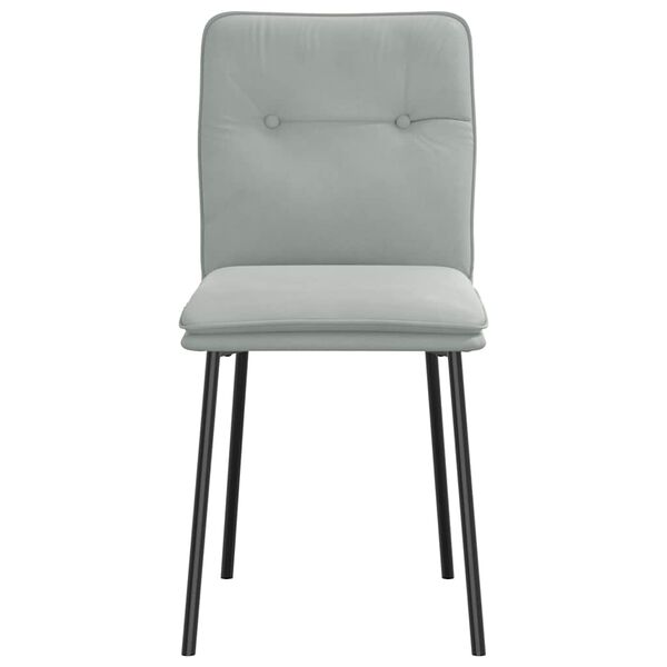 vidaXL Scaune de sufragerie, 2 buc., gri deschis, catifea