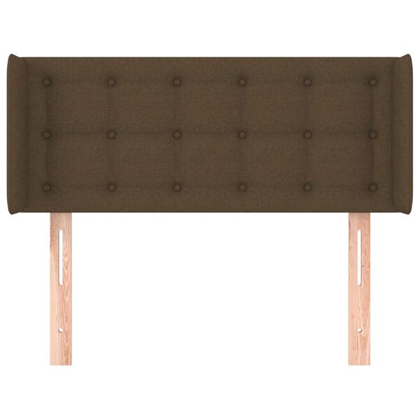 vidaXL Tăblie de pat cu aripioare maro &icirc;nchis 103x16x78/88 cm textil