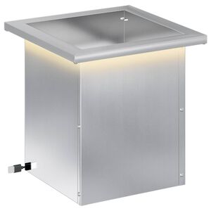 vidaXL Jardinieră de grădină cu LED Argintiu 30 x 30 x 30 cm