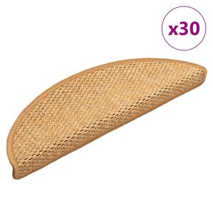 vidaXL Covorașe scară autoadezive aspect sisal 30 buc 56x17x3 cm sisal