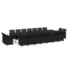 vidaXL Set mobilier de grădină cu perne, 19 piese, negru, poliratan