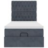 vidaXL Cadru de pat otoman cu saltele Gri &icirc;nchis 90x190cm catifea