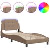 vidaXL Cadru de pat cu LED fără saltea Zadar cappuccino 80x200 cm