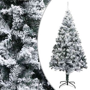 vidaXL Pom de Crăciun artificial cu zăpadă, verde, 180 cm, PVC