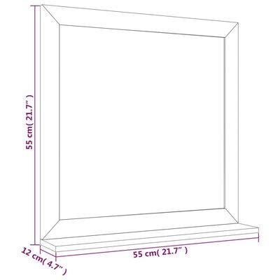 vidaXL Oglindă de perete, 55x55 cm, lemn masiv de nuc