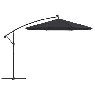 vida XL Pânză de schimb umbrelă de soare consolă, negru, 350 cm