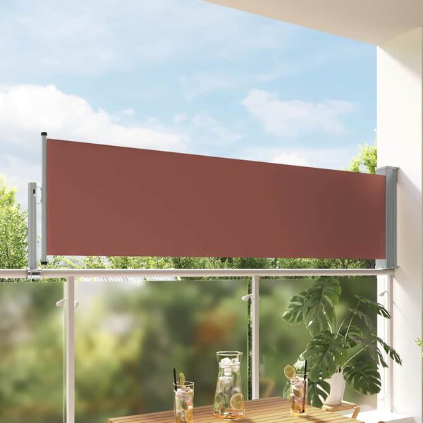 vidaXL Copertină laterală retractabilă de terasă, maro, 80 x 300 cm