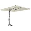 vidaXL Umbrelă soare de exterior, st&acirc;lp din oțel, nisipiu, 250x250 cm