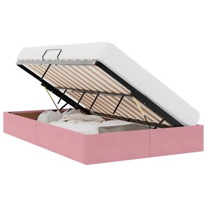 vidaXL Pat cu storage cu depozitare Roz 120 x 200 cm Catifea