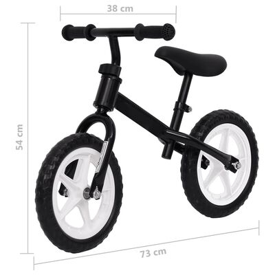 vidaXL Bicicletă pentru echilibru 10 inci, cu roți, negru