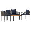 vidaXL Set de Mobilier pentru Exterior 4 pcs Gri și albastru marin