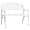 vidaXL Bancă de grădină, alb, 102 cm, aluminiu turnat