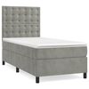 vidaXL Pat continental cu saltea, gri deschis, 80x200 cm, catifea
