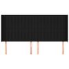 vidaXL Tăblie de pat cu aripioare, negru, 203x16x118/128 cm, textil