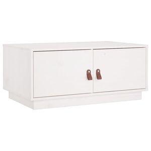vidaXL Măsuță de cafea, alb, 80x50x35 cm, lemn masiv de pin