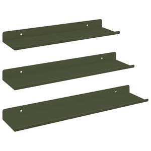 vidaXL Raft suspendat 3 pcs Verde măsliniu 40 x 9 x 2,5 cm Oțel