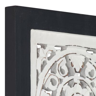 vidaXL Panouri perete sculptate manual, negru/alb, 40x40x1,5 cm, MDF