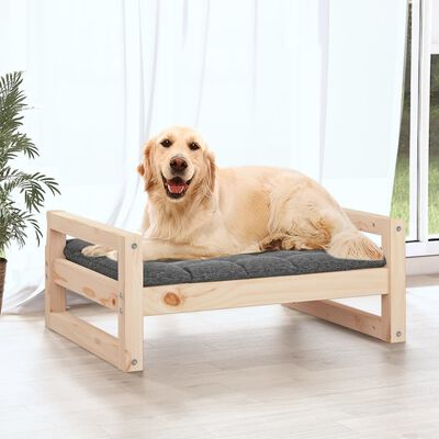 vidaXL Pat pentru câini, 75,5x55,5x28 cm, lemn masiv de pin