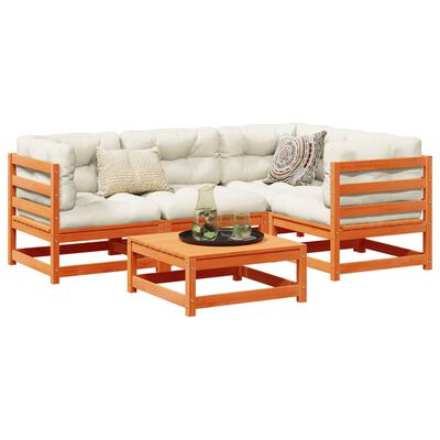 vidaXL Set mobilier de grădină cu perne, 5 piese, lemn masiv de pin