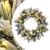 vidaXL Coronă de Crăciun Verde și alb &Oslash; 50 cm PVC și PE 25 LED-uri