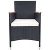 vidaXL Set mobilier de exterior 7 piese negru, poliratan, lemn acacia